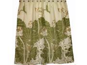 Tropical Theme 100% Polyester Textured Fabric Shower Curtain Water Lily Flower