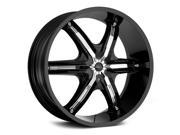 Milanni 460 Bel Air 6 22 22x9.5 5x114.3 5x4.75 15mm Gloss Black Wheel Rim