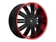 2Crave No7 22x9.5 Blank 87 30et Black w Machine Face Red Line Wheels Rims