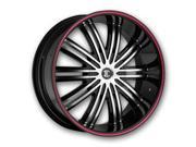 2Crave No.7 20x8.5 5x139.7 5et Glossy Black Red Stripe Wheels Rims