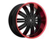 2Crave No.7 24x9.5 6x135 6x139.7 30et Glossy Black RedLip Wheels Rims