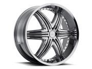 Dolce DC48 22x9.5 Blank 20et CHROME WITH BLACK INSERTS Wheels Rims