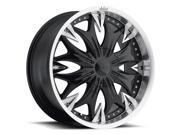 Dolce DC20 20x7.5 Blank 50et CHROME WITH BLACK INSERTS Wheels Rims