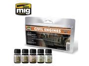 CiviL Engines Vehicles Weathering Set By AMMO of MIG A.MIG 7146