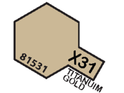 X31 MIN Titanuim Gold 10ml jar of Tamiya Color Mini Acrylic Paint