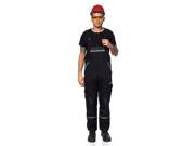 TMG Heavy Duty Work Bib and Brace Overalls Dungarees with Knee Pads Pockets Black 44