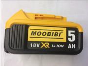 Moobibi 18V DCB184 18V 5.0Ah Lithium Ion Slide Battery XR Li Ion Pack Replace for Dewalt DCB184