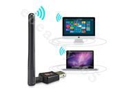 Wireless 2.0 USB 300Mbps WiFi Network Card LAN Adapter Dongle Laptop PC Antenna