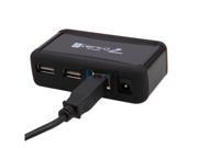 HIGH SPEED Black 7 PORT USB 2.0 HUB POWERED AC ADAPTER CABLE
