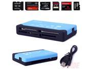 Blue 26 in 1 USB 2.0 Memory Card Reader Multi SD SDHC MMC Micro Mini MS M2 TF XD