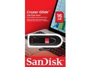 Black SanDisk Cruzer Glide 16GB USB 2.0 Flash Memory Pen Drive Stick