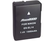 Power2000 EN EL14 Battery for Nikon D3100 D3200 D3300 D5200 D5300 D5500 ENEL14