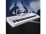 61 Key Music Electronic Keyboard Digital Piano Organ w Microphone Silver