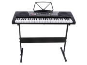 Black 61 Key Music Electronic Keyboard Electric Digital Piano Organ w Stand