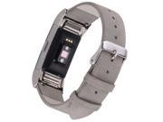 Luxury Genuine Leather Wristband Bracelet Band Strap for Fitbit Charge 2 - Grey