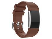 Replacement Wristband Bracelet Strap Band for Fitbit Charge 2 Classic Buckle - Brown - Large