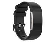 Replacement Wristband Bracelet Strap Band for Fitbit Charge 2 Classic Buckle - Black - Small