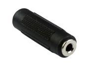 New 1pc 3.5mm to 3.5mm Female to Female Stereo Audio Coupler Extender Jack to Jack Audio Adapter Converter Black Color