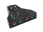 7.1 Channel USB 2.0 External Sound Card w Dual 3.5mm Headset and Microphone Jack Interface Laptop USB Stereo Mic Audio Adapter