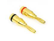 2pcs 1 pair High Quality Gold Plated Musical Amplifier Speaker Cable Wire Pin Banana Plug Connector w Color Coded Open Screw