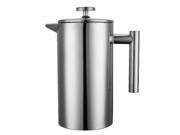 Stainless Steel French Press Set Espresso Coffee or Tea Maker Teapot 1000mL Cafetiere and Extra Filter Screens