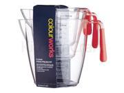 Colourworks 3 Piece Red Acrylic Measuring Jug Set