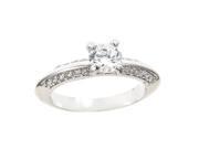 18kt White Gold Plated Cubic Zirconia Engagement Ring