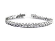 18kt White Gold Plated 2 Row Cubic Zirconia Tennis Bracelet