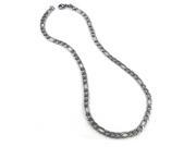 Jewelry Mens Stainless Steel Medium Figaro Chain Necklace 24 Inch Silver color 6mm