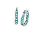 Womens Different Shaped Crystal Inside Out Hoop Earrings