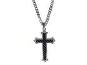 Men s 24 Inch 6mm Stainless Steel Pendant Necklace Cross Vintage