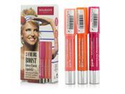 Bourjois 3 Color Boost Glossy Finish Lipsticks SPF 15 Set 3x Lipstick 02 Fuchsia Libre 03 Orange Punch 04 Peach on the Beach 3x2.75g 0.1oz