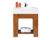 MAYKKE 38 Zenia Contemporary Bathroom Vanity Set in Cinnamon with Ceramic Sinktop