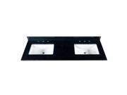 61 Black Granite Countertop with 8 Widespread Faucet Holes Double
