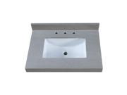 31 Thick Grey Granite Countertop w 8 Widespread Faucet Holes