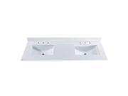 61 Off White Quartz Countertop with 8 Widespread Faucet Holes Double