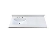 49 Off White Quartz Countertop with 8 Widepread Faucet Holes Sink on Left