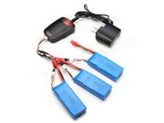 3 x 7.4V 2000mAh Battery Balance Charger 3 port US Plug Charger Adapter for Syma X8W X8C X8G X8HC X8HW X8HG RC Quadcopter RC drone