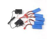 5pcs 7.4V 2000mAh Battery 1 to 5 Charger Cable Balance Charger for Syma X8C X8W X8G X8HC X8HW X8HG RC QuadCopter US plug