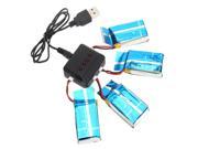 4pcs Syma X5 15 X5C X5SW 1 H5C Eachine QX95 QX90 1 to 4 3.7V 600mAh 25C Upgrade Lipo Battery With Charger