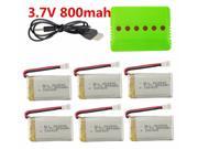6PCS 3.7V 800MAH Battery With 6in1 charger for Syma X5C X5S X5SW X5C 1 V931 H5C CX 30W RC Quadcopter Spare Parts