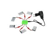 CT toys 6Pcs 3.7V 500mAh Lipo Battery with 6 in 1 Charger Set for Syma X5SW X5SC X5HW X5HC RC Drone Quadcopter