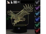 CT toys Eagle 3D Night Light RGB Changeable Mood Lamp LED Light DC 5V USB Decorative Table Lamp Get a free remote control