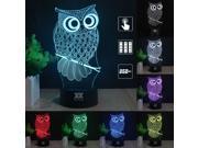 CT toys OWL 3D Night Light RGB Changeable Mood Lamp LED Light DC 5V USB Decorative Table Lamp Get a free remote control