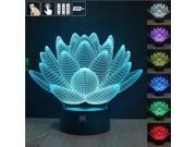 CT toys Lotus flower 3D USB Led night light 7colors changing christmas mood lamp touch button kids bedroom table a free remote control