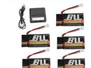 5PCS 3.7V 1000mAh battery and 5in 1 charger for Syma X5S X5SC X5SW RC Quadcopter Drone Spare Parts