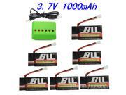 6PCS 3.7V 1000Mah 25C Upgraded Lipo Battery with 1 to 6 charger for Syma X5SW X5SC X5S RC Quadcopter Drone Spare Part