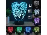 CT toys 3D Lamp Angel wings Children s nightlight Visual Led Night Lights Illusion Lamparas With controller and without controller