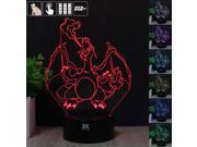 CT toys Pokemon Charizard 3D Night Light RGB Changeable Mood Lamp LED Light DC 5V USB Decorative Table Lamp Get a free remote control