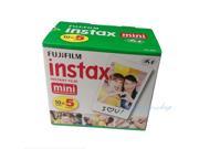5 Pack Original Fujifilm Instax Mini Film 8 7s 25 50s 90 Polaroids 300 Instant White Edge Photo Paper Fuji Film Camera 50pcs